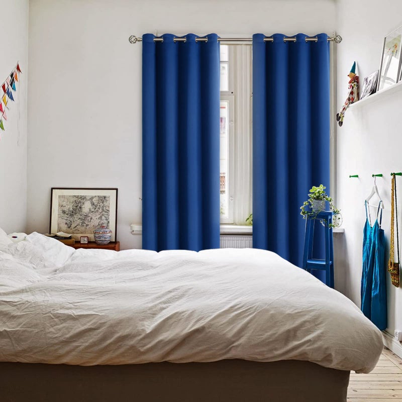BGment Blackout Curtains for Bedroom - Grommet Thermal Insulated Room Darkening Curtains for Living Room, 52 x 84 Inch, 2 Panels, Royal Blue - Image 2